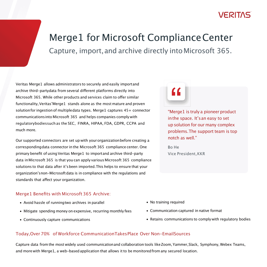 Merge1 for MS Compliance Center datasheet